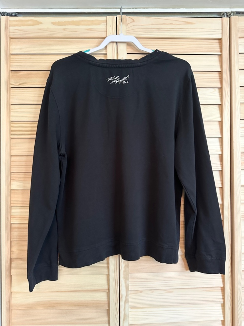 Karl Lagerfeld Black Logo Sweatshirt Women Large Crewneck Long Sleeve - Picture 3 of 9
